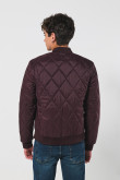 Chaqueta unicolor bomber acolchada con rombos decorativos