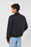 Chaqueta unicolor bomber acolchada con rombos decorativos