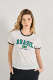 Camiseta de contrastes femenina de Brasil