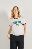 Camiseta de contrastes femenina de Brasil