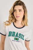 Camiseta de contrastes femenina de Brasil