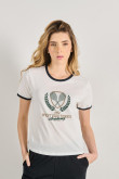 Camiseta unicolor college deportiva con manga corta