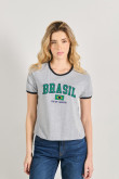 Camiseta de contrastes femenina de Brasil