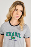 Camiseta de contrastes femenina de Brasil