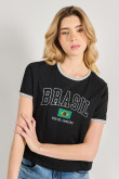 Camiseta de contrastes femenina de Brasil