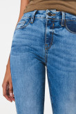 Jean jegging azul claro tiro alto ajustado con bolsillos