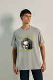 Camiseta oversize unicolor con diseño de Beetlejuice