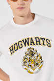 Camiseta cuello redondo crema con arte de Harry Potter