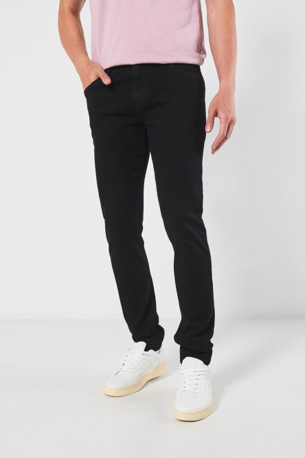 Jean skinny tiro bajo negro con ajuste ceñido y cremallera