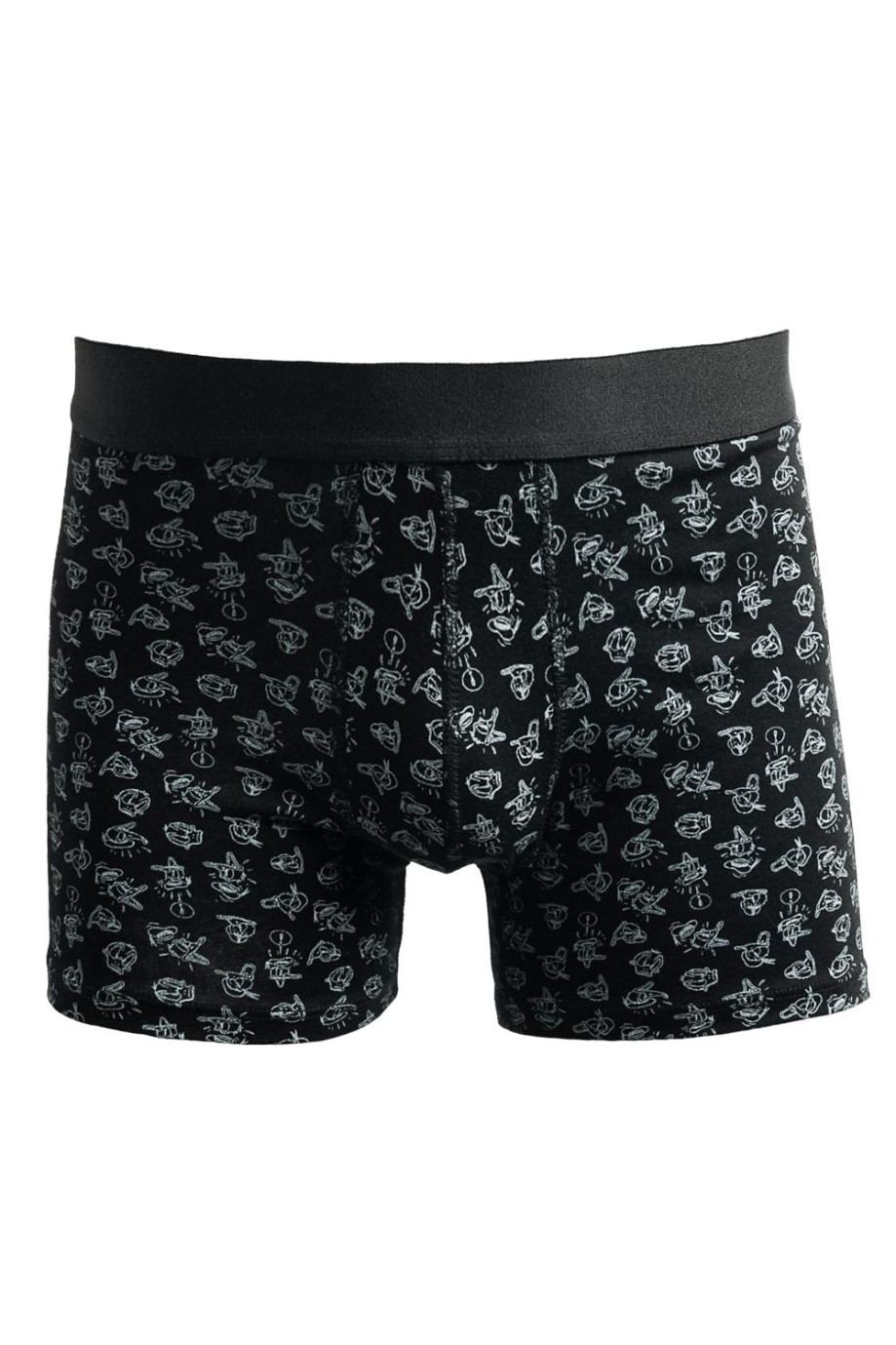 Bóxer brief-medio negro en algodón con diseños de Donald