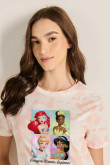 Camiseta de Princesas de Disney unicolor manga corta