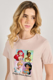 Camiseta de Princesas de Disney unicolor manga corta