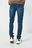 Jean skinny azul oscuro tiro bajo ceñido con bolsillos