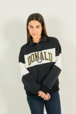 Buzo negro cuello alto oversize con diseño de Donald