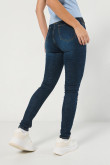 Jean tiro alto jegging azul oscuro ajustado con 5 bolsillos