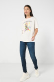 Camiseta unicolor para mujer manga corta estampada en frente de Animaniacs.