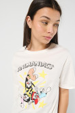 Camiseta crema manga corta con diseño de Animaniacs