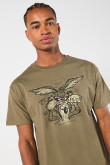 Camiseta manga corta verde oscura con arte de Looney Tunes