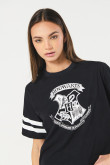 Camiseta crop top azul intensa de Harry Potter oversize