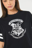 Camiseta crop top azul intensa de Harry Potter oversize