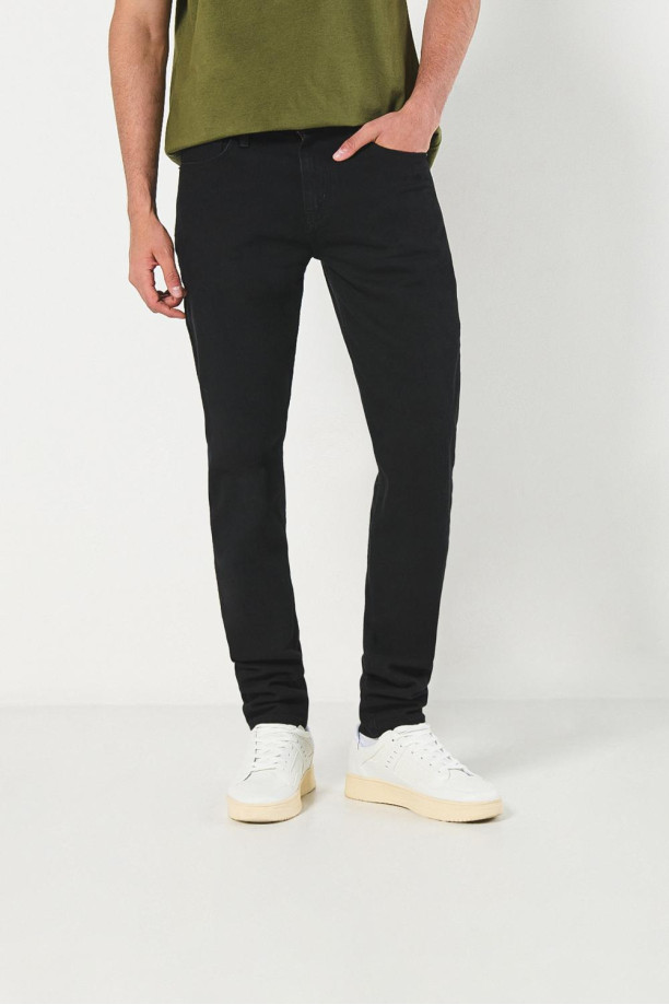Skinny Jeans Pantalon Negro Apretado Vaqueros Ajustados Con