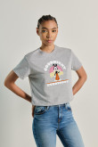 Camiseta unicolor crop top con diseño de Animaniacs