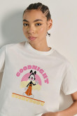 Camiseta unicolor crop top con diseño de Animaniacs