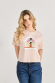 Camiseta unicolor crop top con diseño de Animaniacs