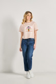 Camiseta unicolor crop top con diseño de Animaniacs