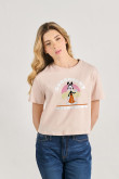 Camiseta unicolor crop top con diseño de Animaniacs