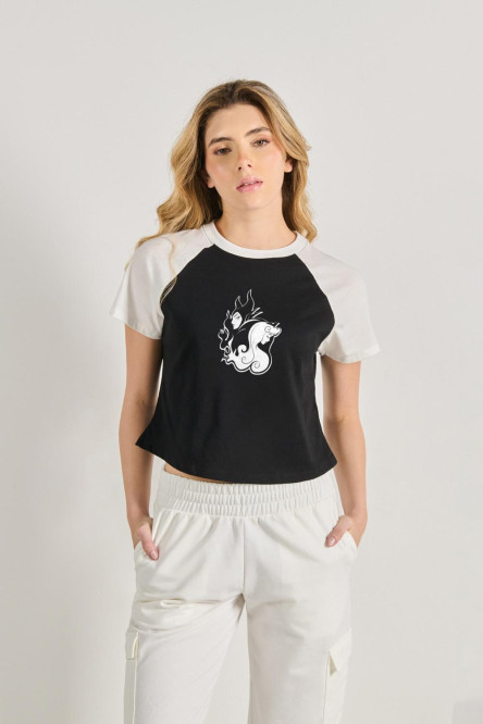 Camiseta de la Bella Durmiente unicolor con manga ranglan