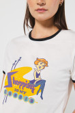 Camiseta crema clara de Los Supersónicos con manga corta