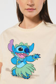 Camiseta de Lilo & Stitch kaki clara crop top en algodón