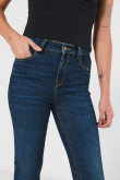 Jean tiro alto jegging azul con cremallera y bolsillos