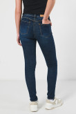 Jean tiro alto jegging azul con cremallera y bolsillos