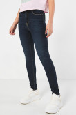 Jean jegging azul intenso con tiro súper alto y 5 bolsillos