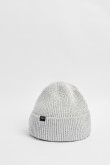 Gorro gris tejido en terciopelo con doblez ajustable