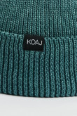 Gorro tejido verde oscuro con doblez sencillo