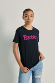 Camiseta unicolor de Barbie en algodón con manga corta