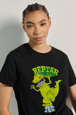 Camiseta unicolor manga corta con diseño de Reptar