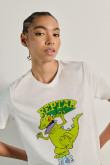 Camiseta unicolor manga corta con diseño de Reptar