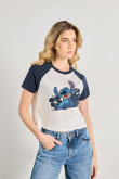 Camiseta de Stitch unicolor con manga ranglan corta