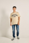 Camiseta college de Houston unicolor oversize manga corta