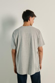 Camiseta unicolor oversize college con cuello redondo