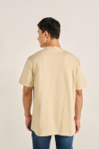 Camiseta unicolor oversize college con cuello redondo