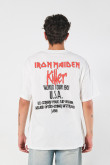 Camiseta de Iron Maiden manga corta crema oversize