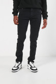 Jean skinny tiro bajo negro con cremallera y bolsillos