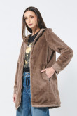 Chaqueta parka doble faz para mujer con capota.