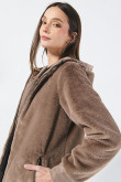 Chaqueta parka doble faz para mujer con capota.