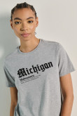 Camiseta manga corta de estampado de Michigan